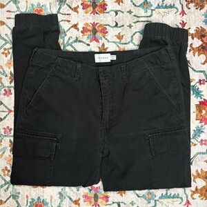 Topman Black Mens Cotton Cargo Jogger Pants